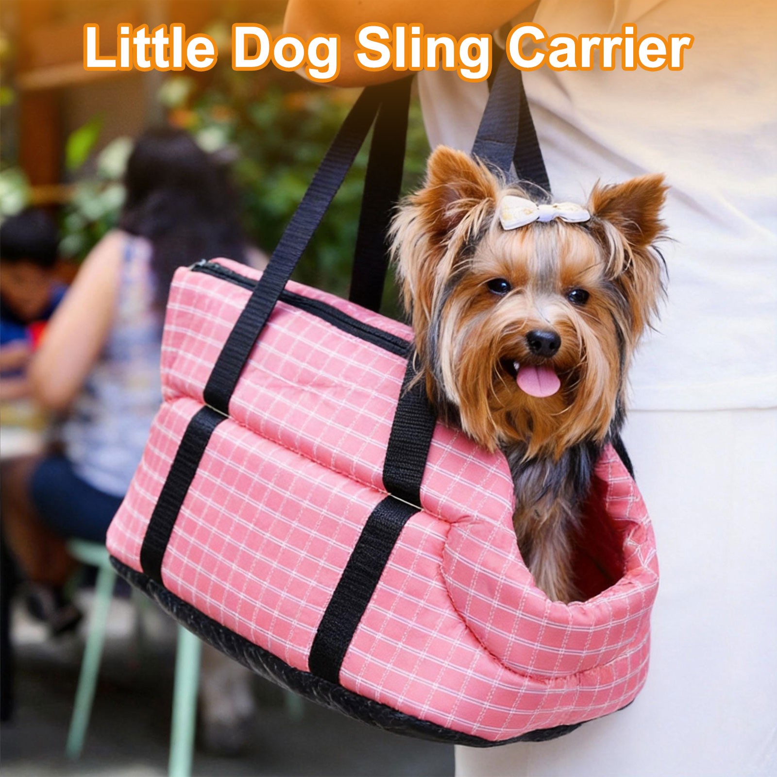 18.9″ x 9.8″ x 10.4″ Dog Purse Carriers with Crossbody Strap Pink