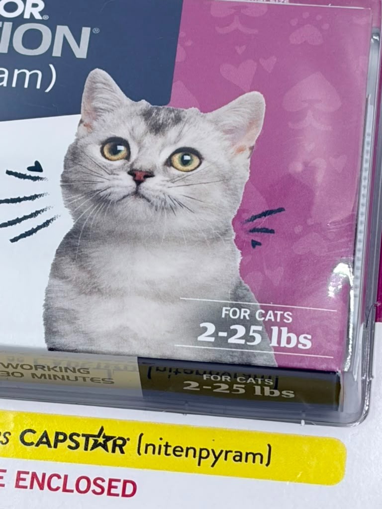 PetArmor CAPACTION (nitenpyram) Oral Flea Treatment for Cats 6 Tablets EXP 2027!
