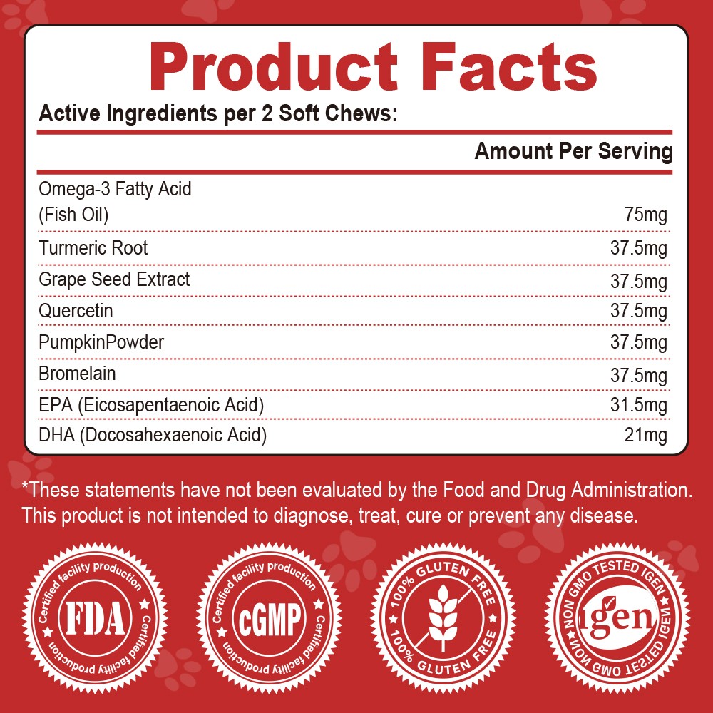 150 Dog Allergy Relief Chews Anti Itch Dog Allergy Chews with Omega 3 Fish Oil