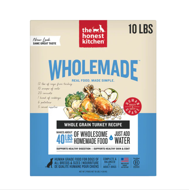 The Honest Kitchen Wholemade Whole Grain Adult Dehydrated Dog Food Turkey, 10lb