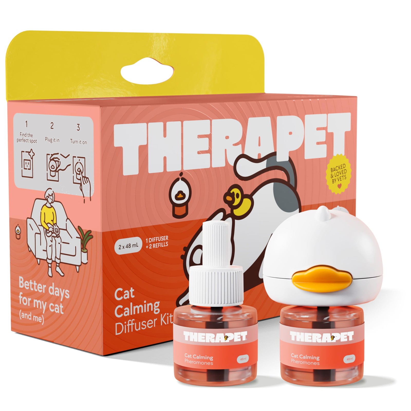 60-Day Cat Calming Diffuser – Cat Pheromone Diffuser for Stress, Pee Spraying…