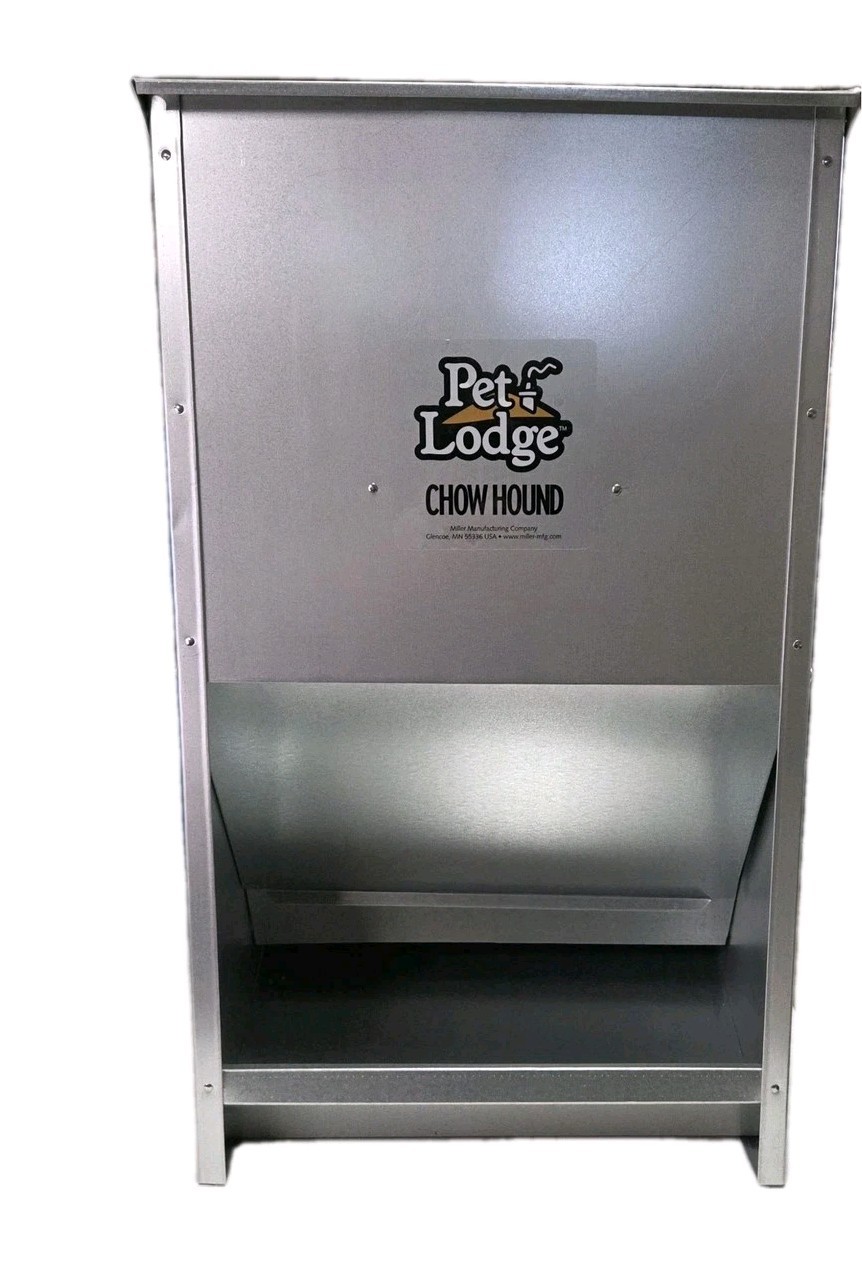 Pet Lodge Chow Hound Steel Dry Dog Feeder – Holds 50 Pounds