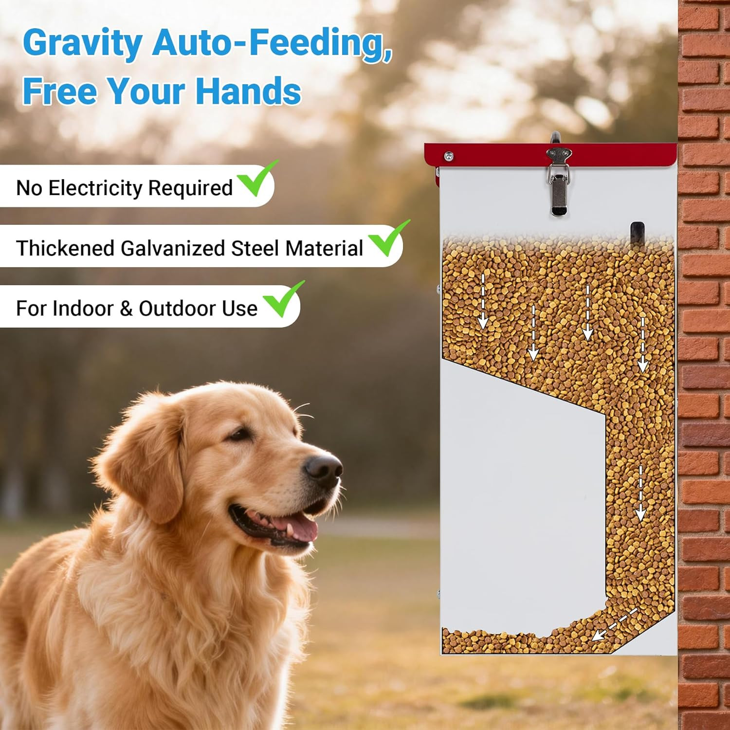 15L Automatic Dog Feeder – Waterproof Gravity Dispenser for Indoor/Outdoor Use