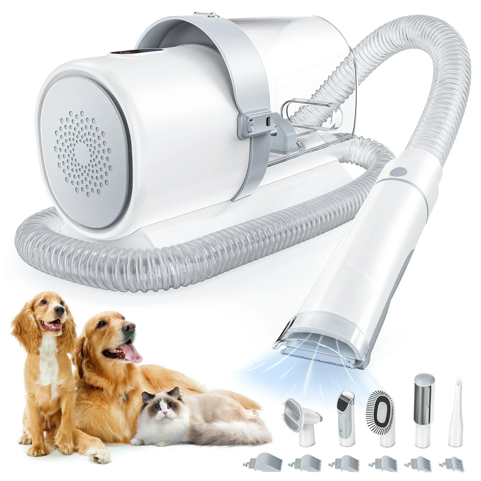 Dog Grooming Kit, 2.5L Pet Hair Grooming Vacuum, 5-In-1 Electric Clippers