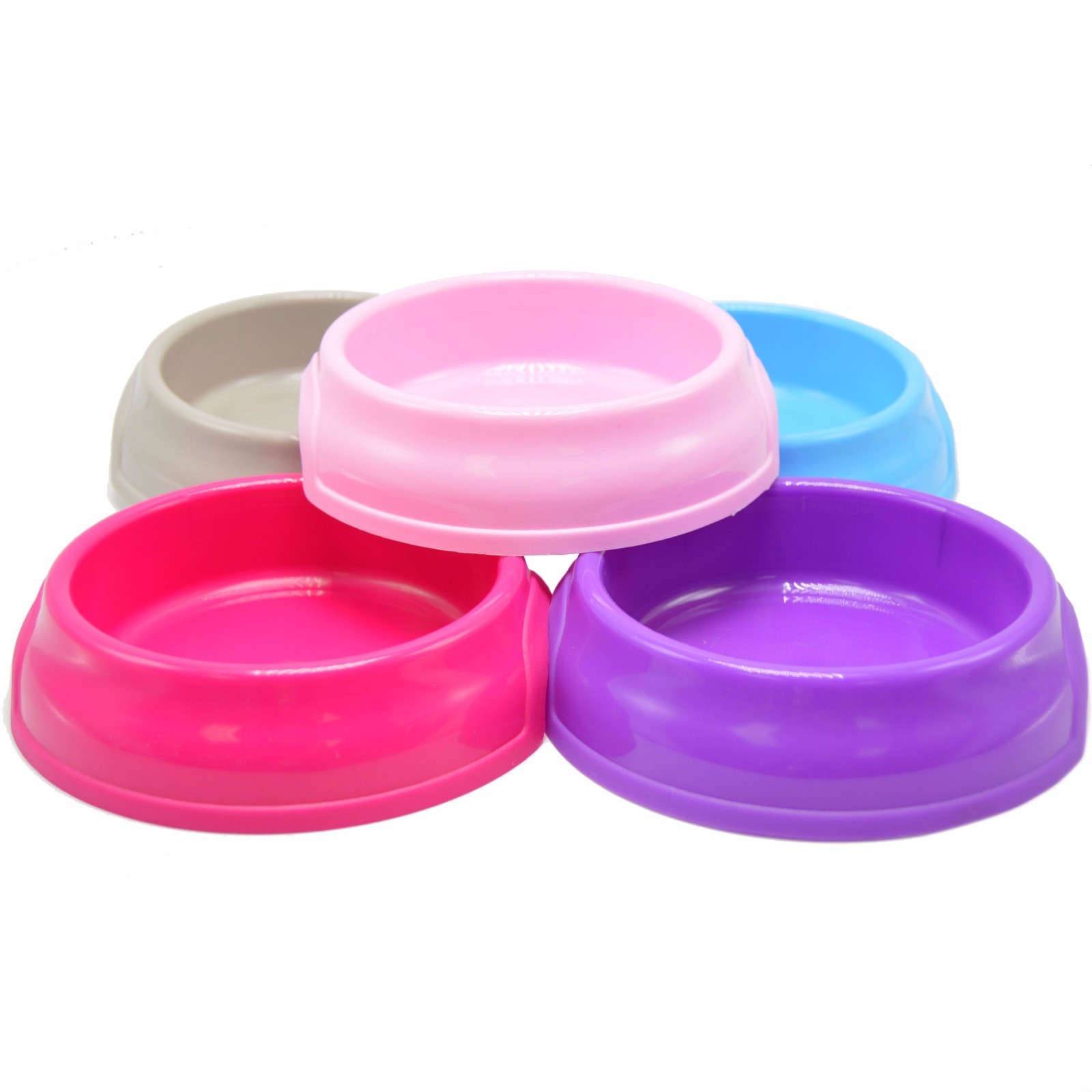 Pet Dog Cat Food Feeding Water Dish Bowl Plastic Plate Bowl 10.4 oz. Diameter 5″