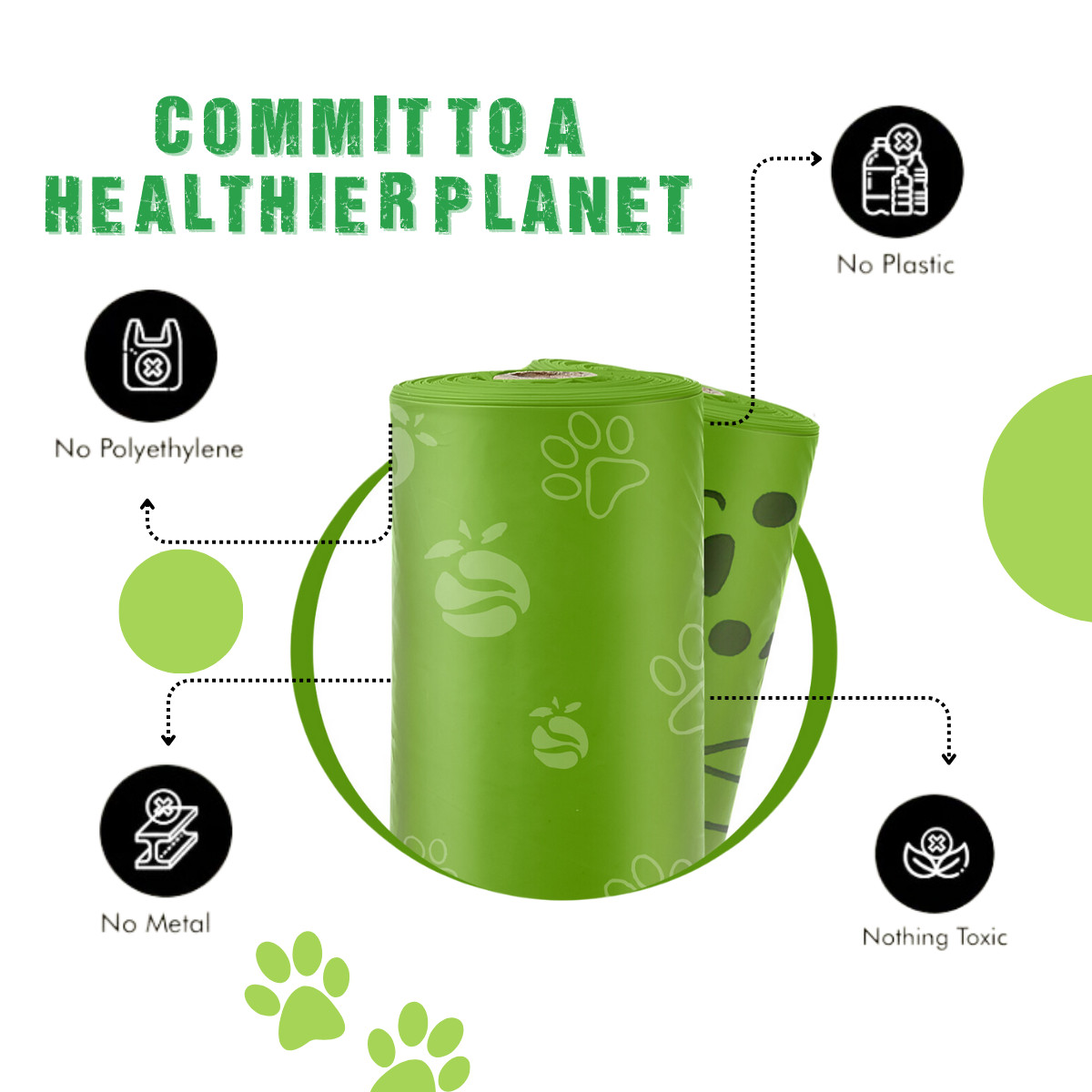 OrangeBio Dog Poop Bags, 100% Certified Home Compostable, 13 x 9 Inches – 180 CT