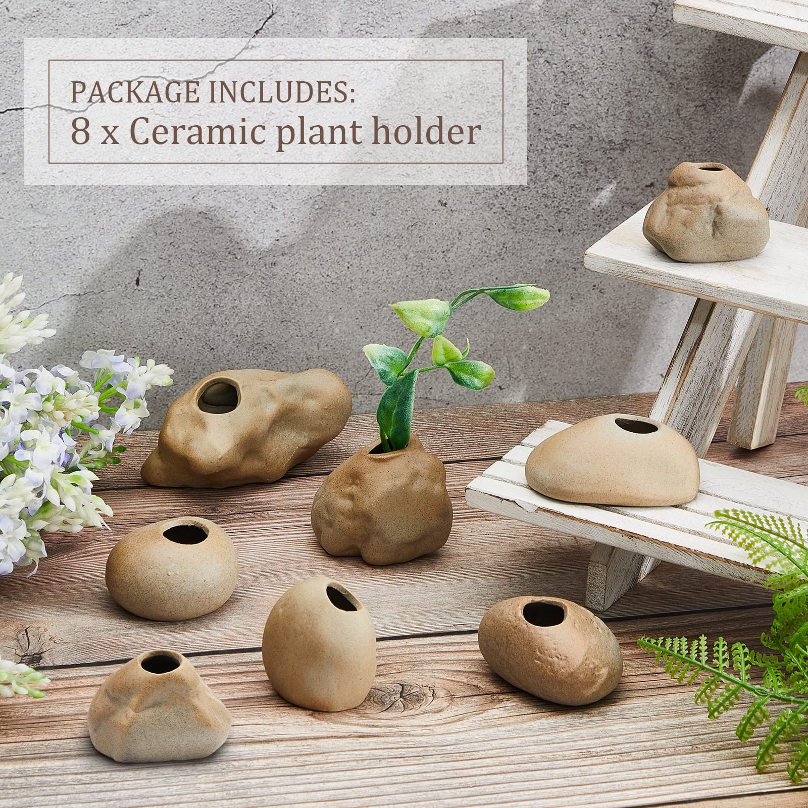 Norme 8 Pcs Aquarium Plant Pots Ceramic As Pictures Show