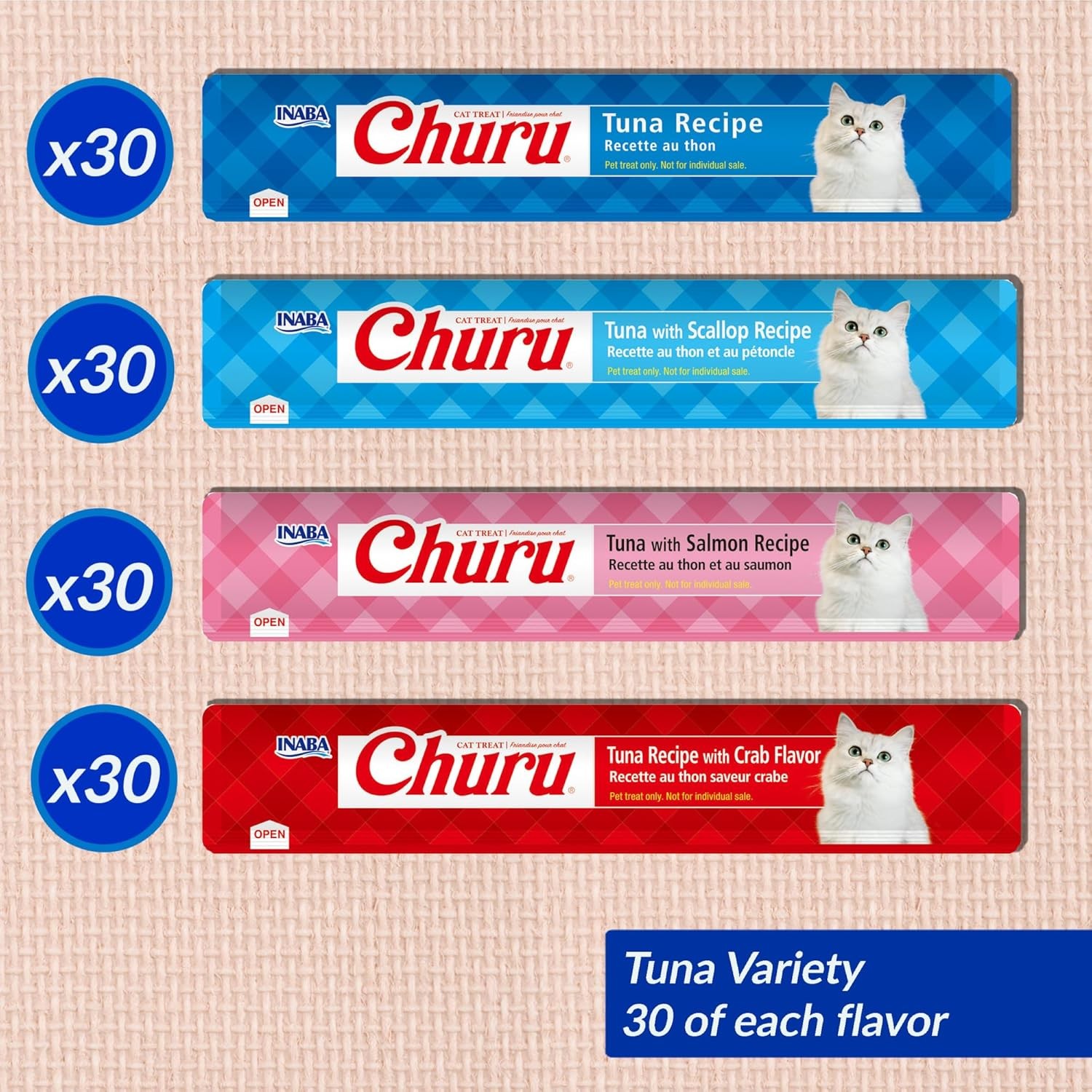 Churu Cat Treats Lickable Squeezable Creamy Purée W/ Vitamin E 0.5 Ounces per