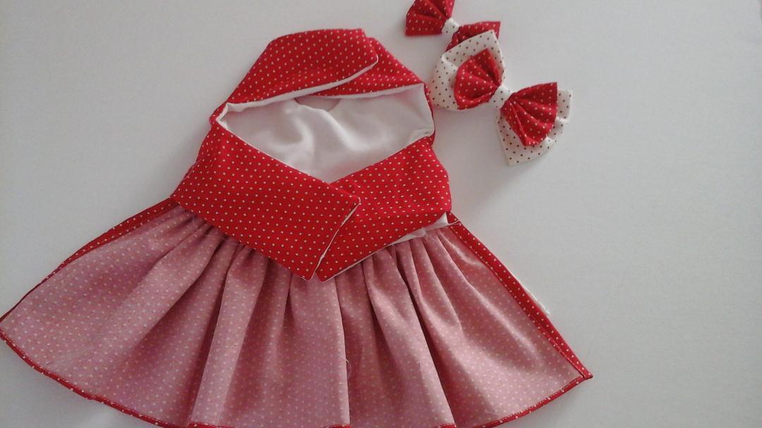 DOG HARNESS DRESS RED AND WHITE DOTS NEW HANDMADE FREE SHIPPING