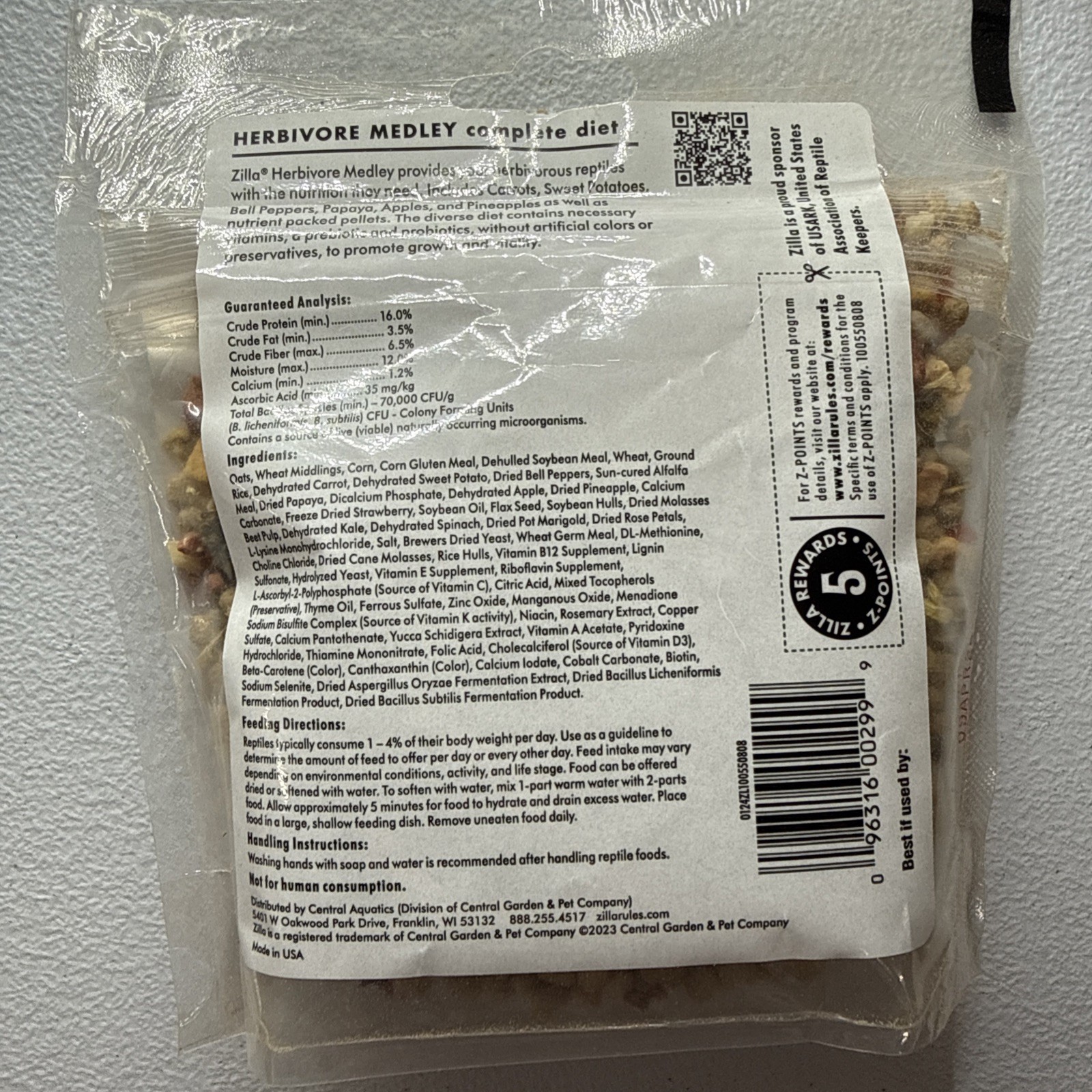 Zilla Herbivore Medley Diet Herbivore Mix, 4 oz Exp. 4/9/26
