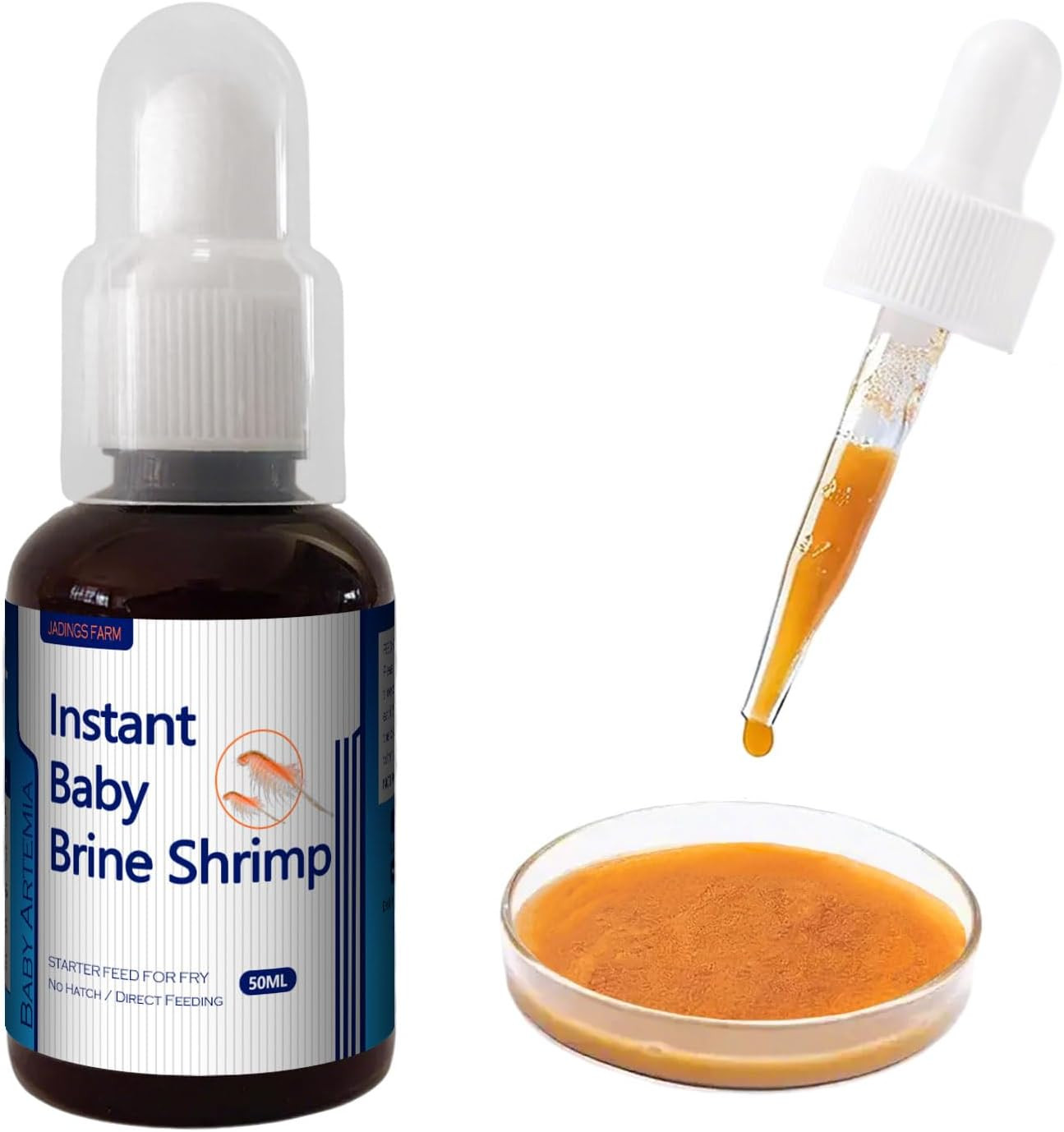 Instant Baby Brine Shrimp Fish Food, No Hatch High Protein Fry Food with Astaxan