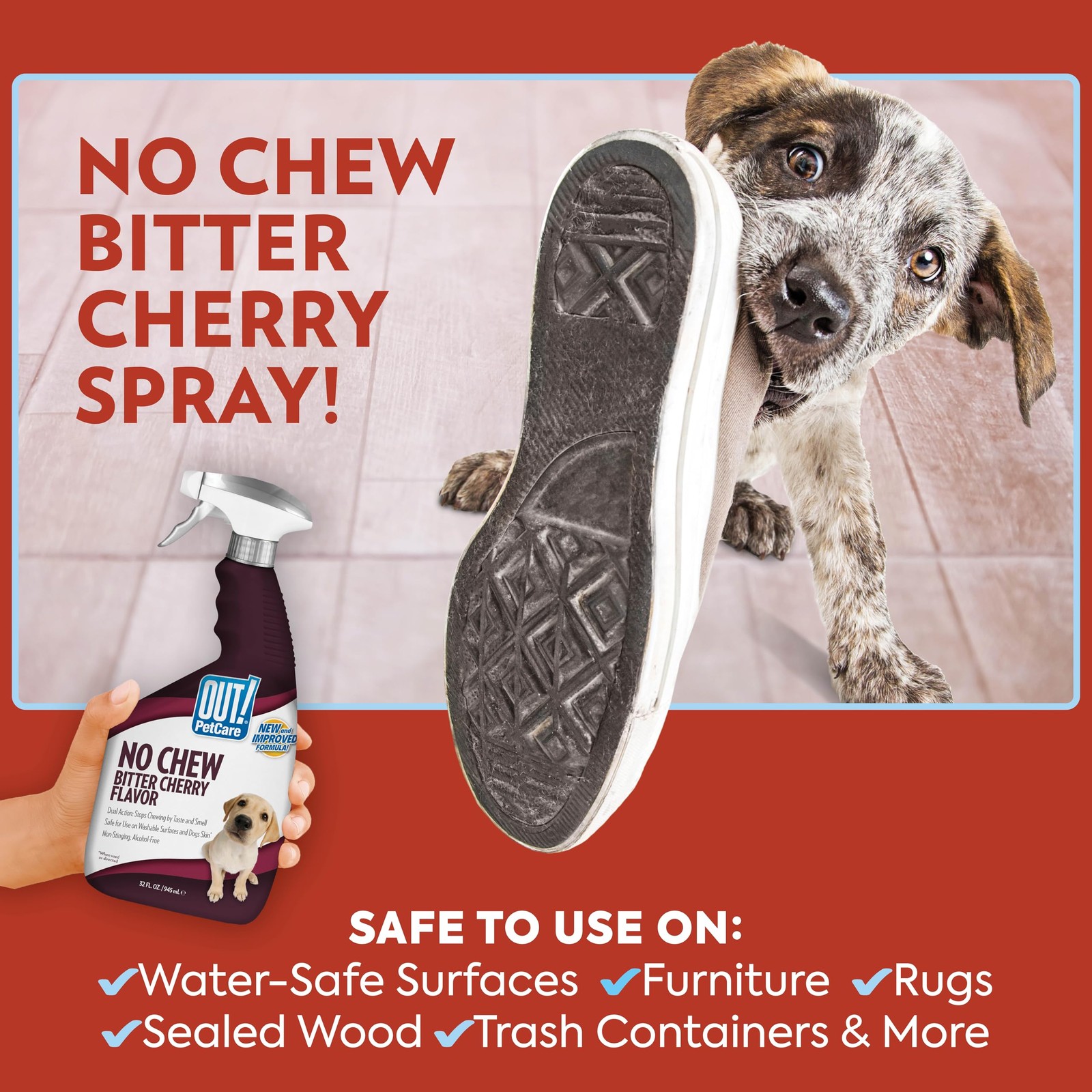 OUT! PetCare No Chew Bitter Cherry Flavor Deterrent, 32 fl oz / 945ml, WHITE