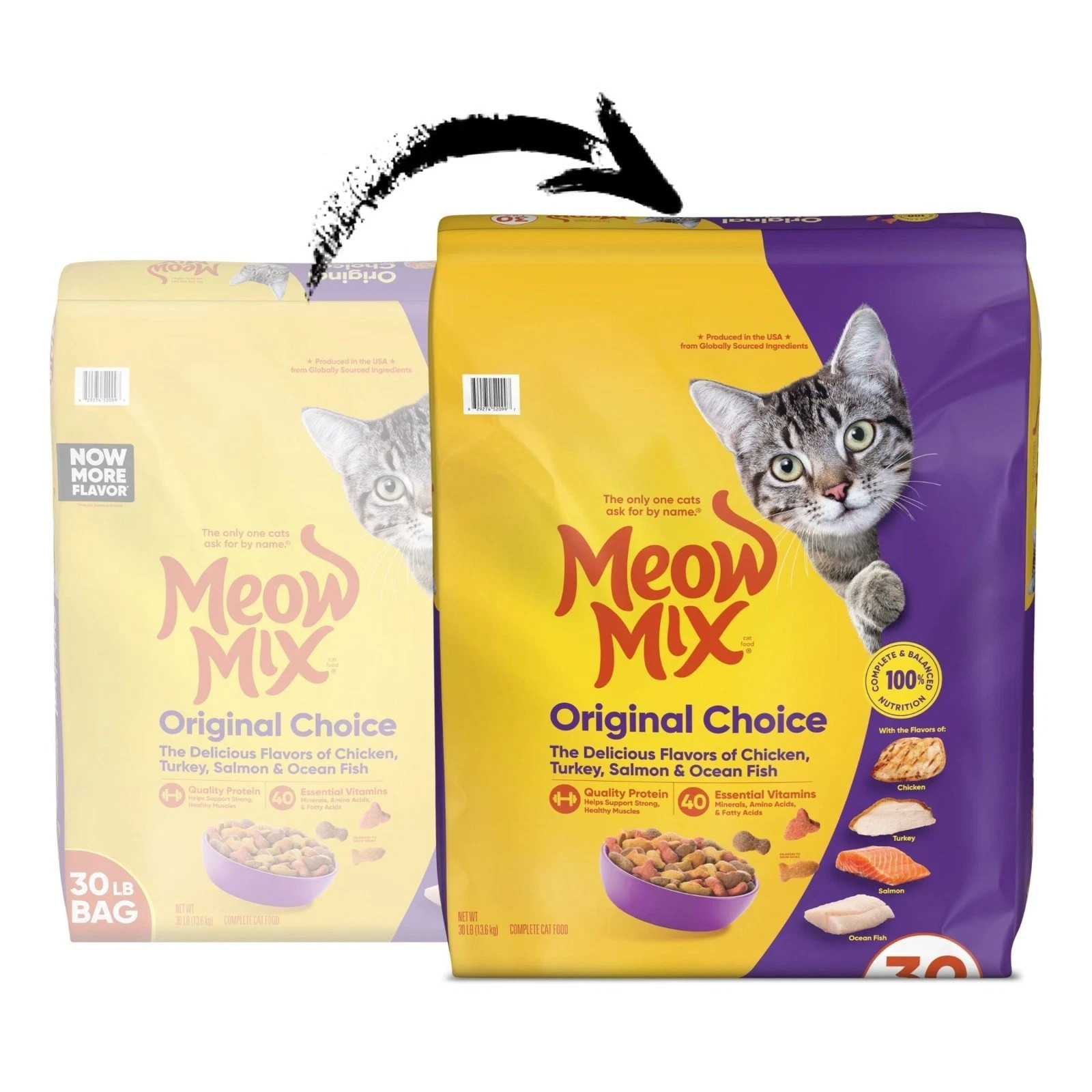 (2 pack) Meow Mix Original Choice Dry Cat Food, 30 lb. Bag