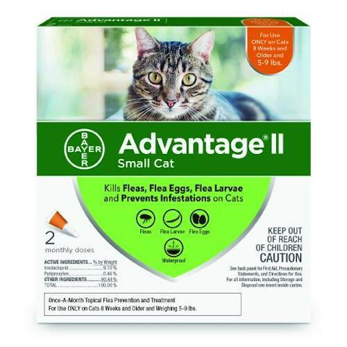 Advantage II for Cats 5-9 lbs. 2 pack (2 Doses) Genuine EPA Approved for USA