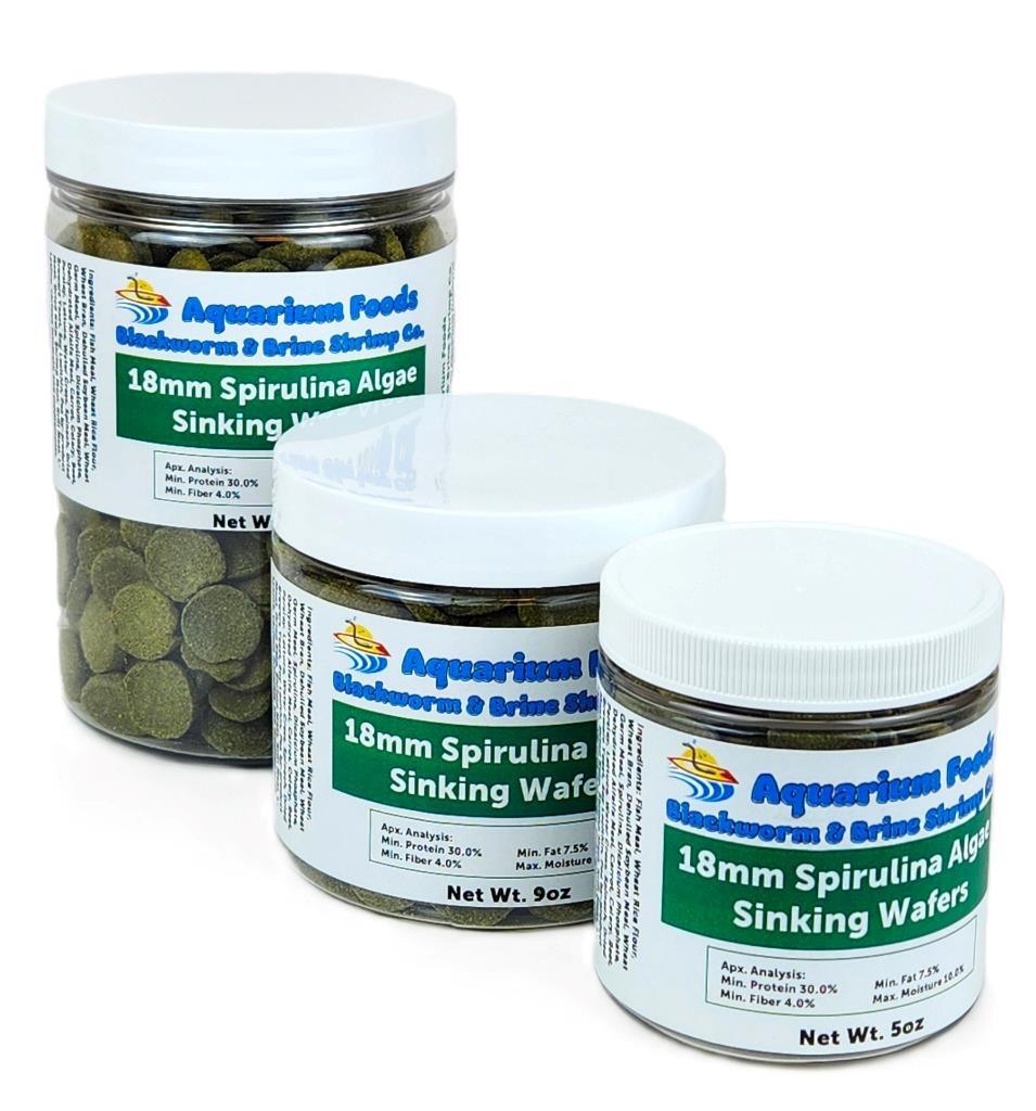 18mm Sinking Spirulina Veggie Algae Wafers Pleco Fish Food, FREE PELLETS/WAFERS!