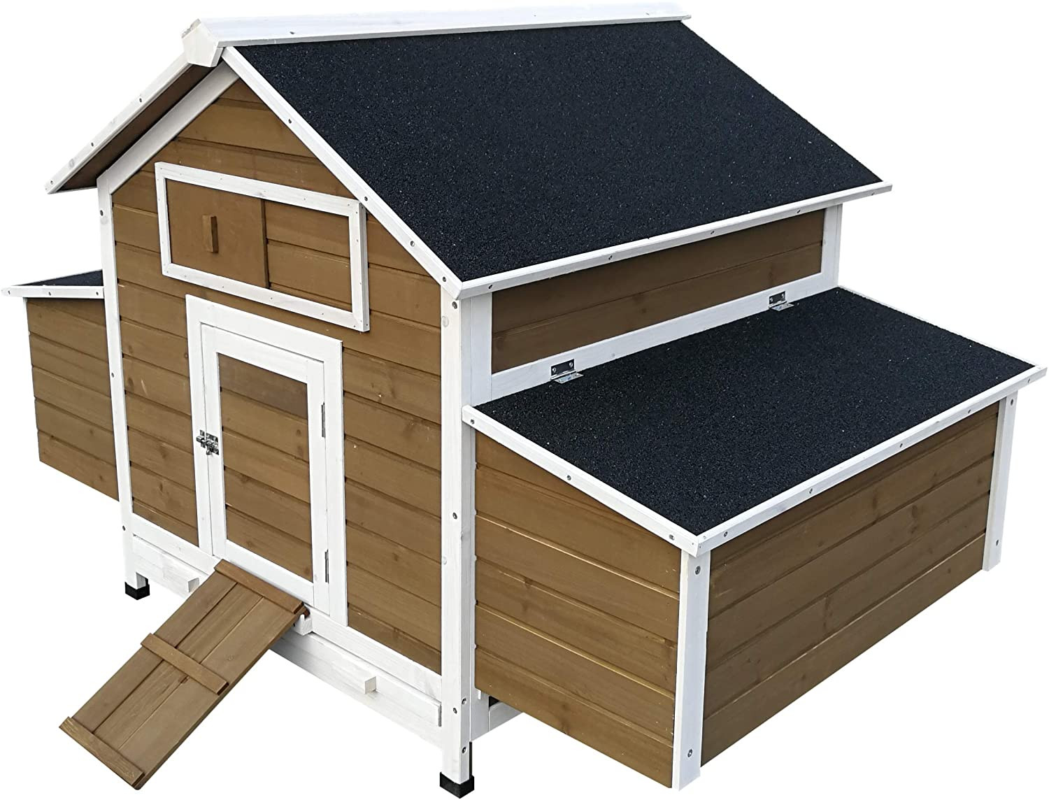 Wood Chicken Coop Backyard Hen House 4-8 Chickens with 6 Nesting Box New