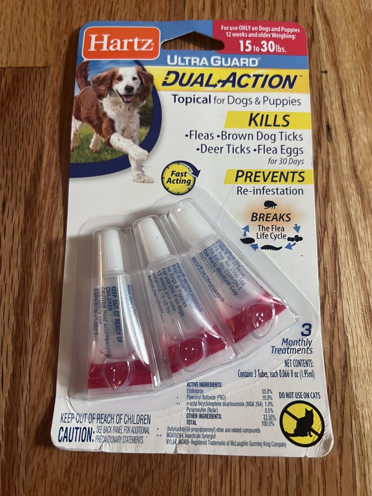 Hartz Ultra Guard Topical Flea Tick Drops for Dogs Puppies 15 to 30 lbs New