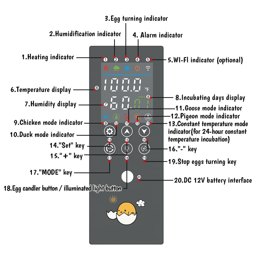 Incubators for Hatching Eggs, Egg Incubator with Automatic Egg Turning and Humid