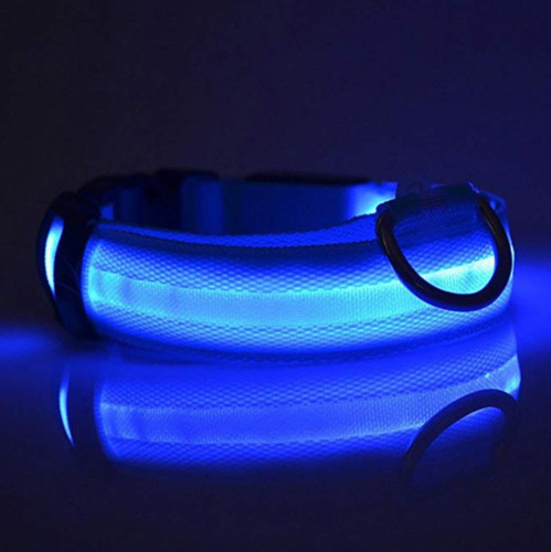 Dog LED Collar Blinking Night Flashing Light Up Glow Adjustable Pets Safety USA