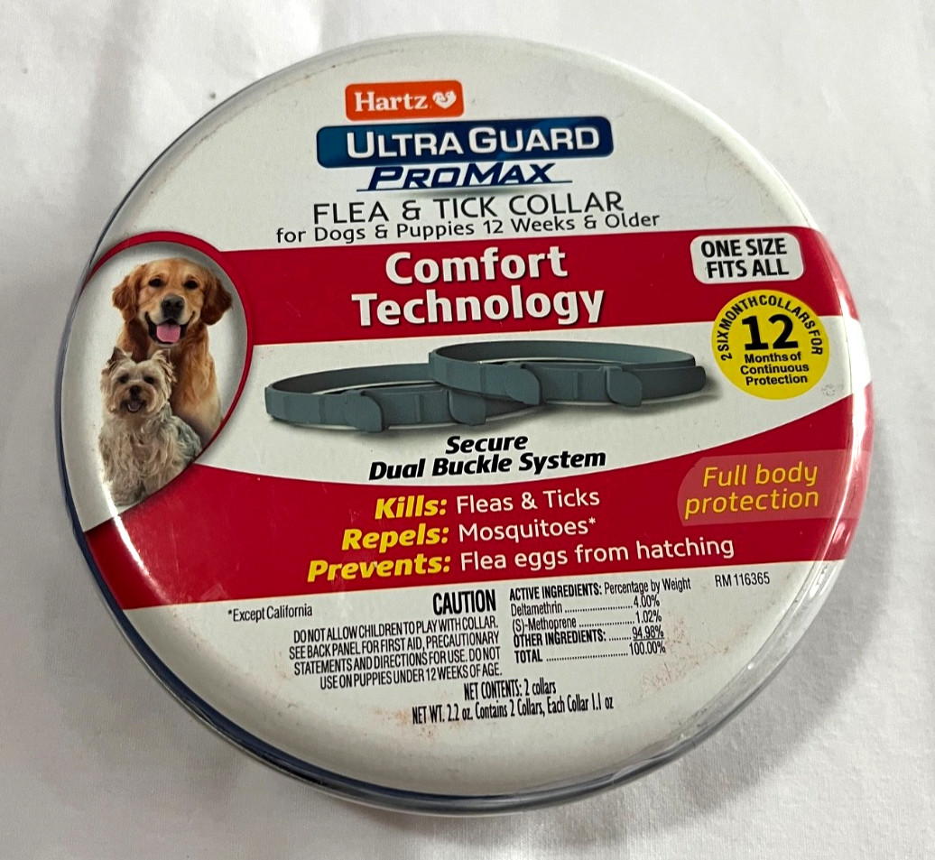 Hartz Ultra Guard Promax 2 Flea and Tick Collar Secure Dual Buckle System One Sz