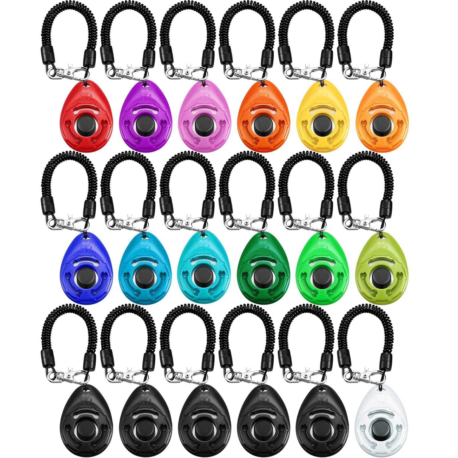 18 Pack Dog Training Clickers with Wrist Strap – Pet Behavior Training Tools for