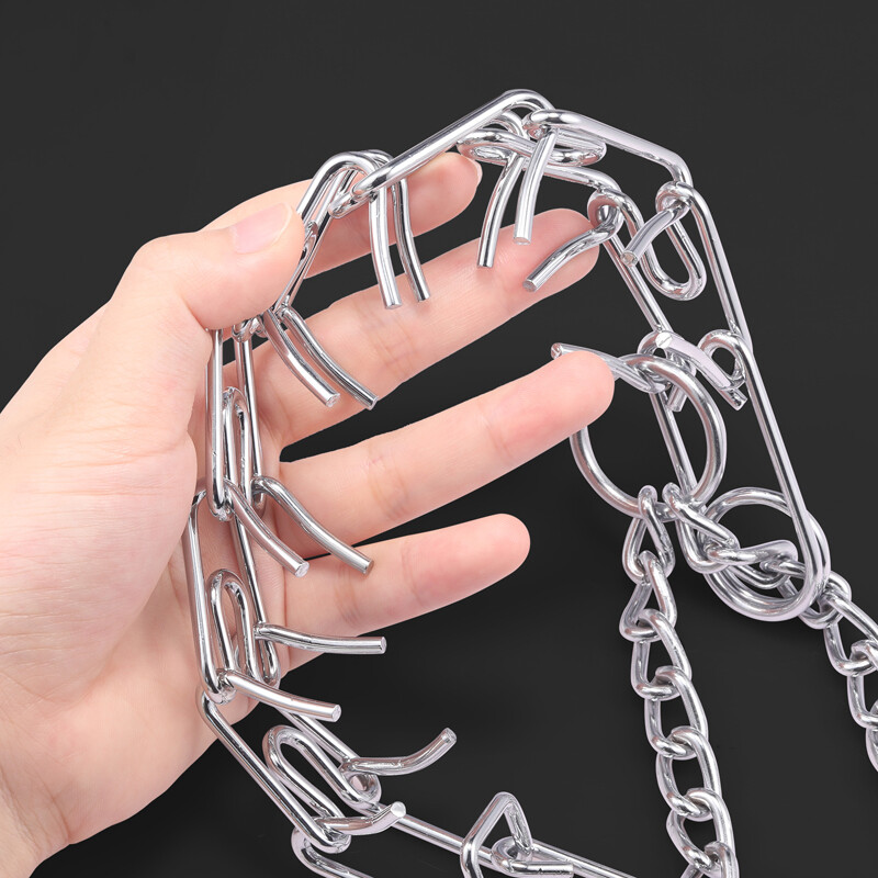 Adjustable Metal Steel Dog Pinch Prong Choke Chain Collar Training Guardian Gear