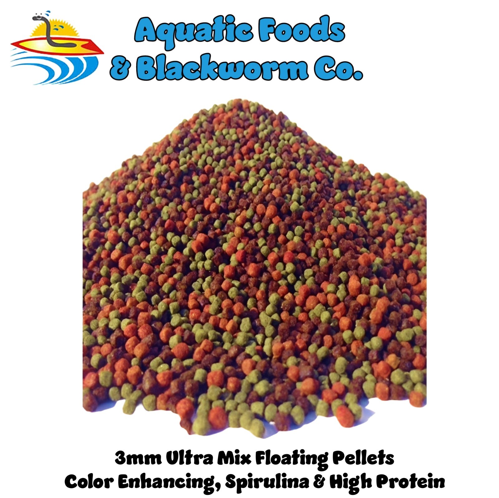 3mm ULTRA Mix Color, Spirulina, High Protein 3-Type Floating Pellets