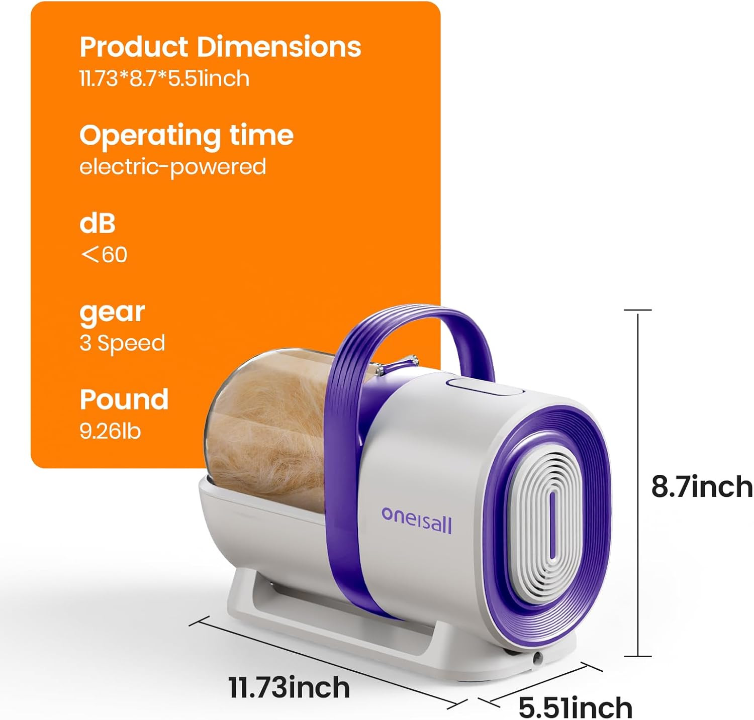 Dog Grooming Vacuum, Pet Grooming Vacuum with Clipper Nail Grinder, 1.5L Dust Cu