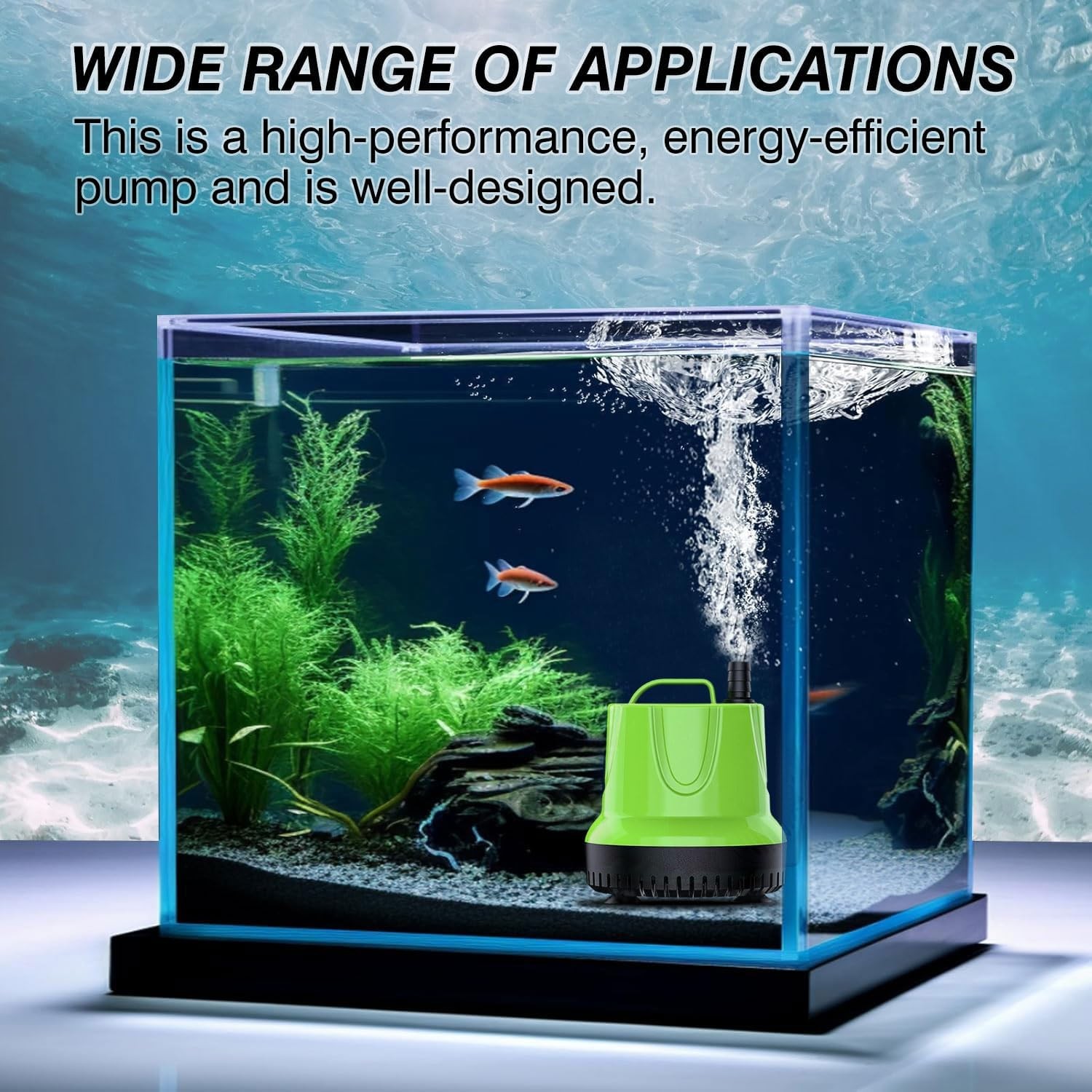 Submersible Water Pump for Pond Aquarium Hydroponics Fish Tank Fountain