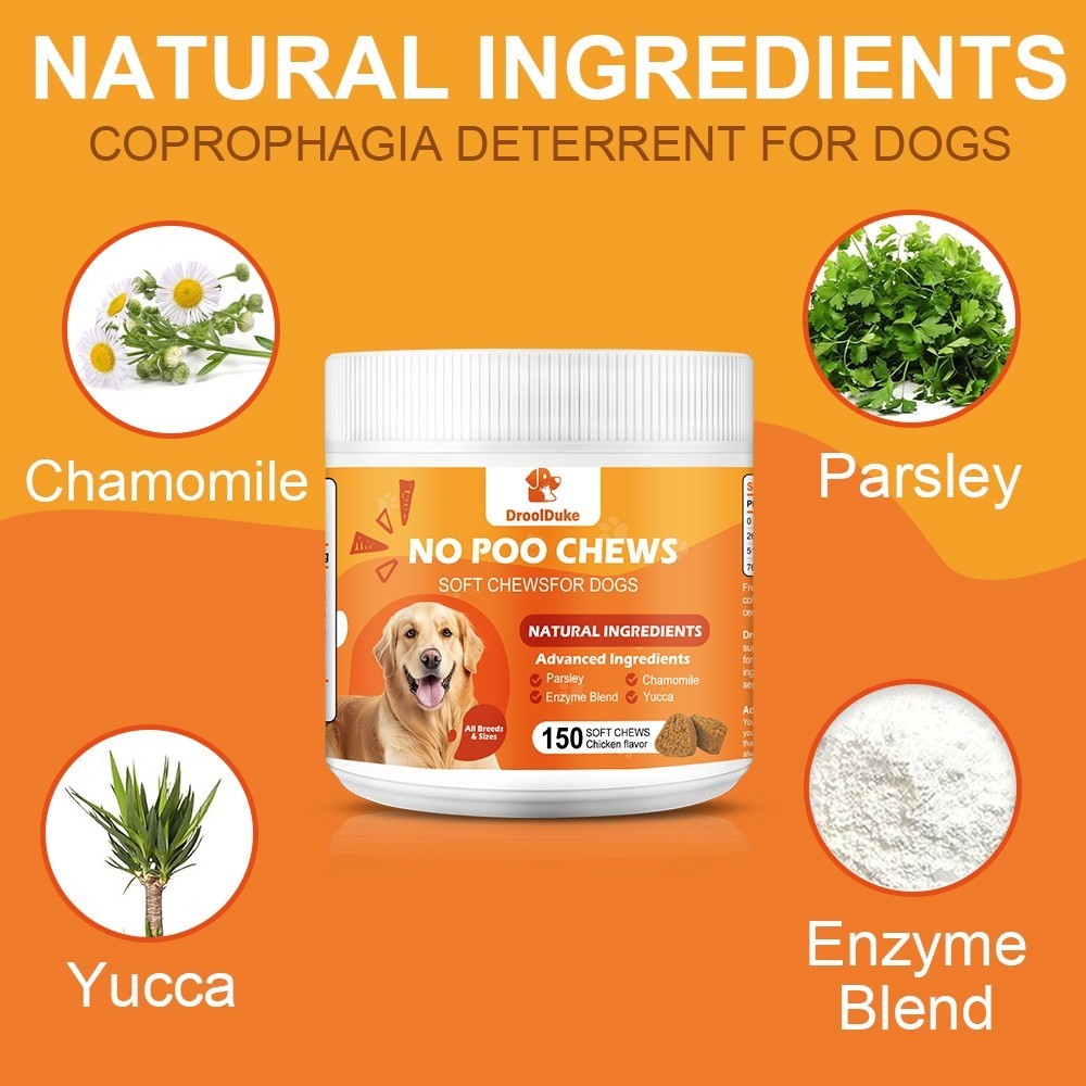 No Poo Chews Dogs-Coprophagia Stool Eating Deterrent Stop Eating Poo 90/150 Chew