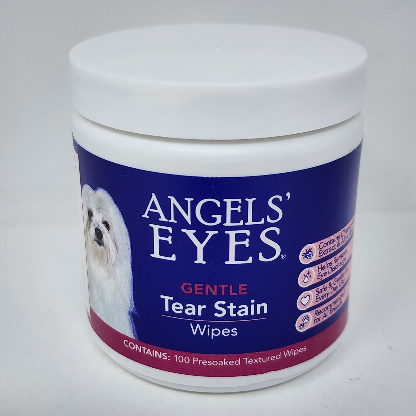 Angels’ Eyes Gentle Tear Stain Wipes for Dogs, 100 Wipes Exp 08/2027