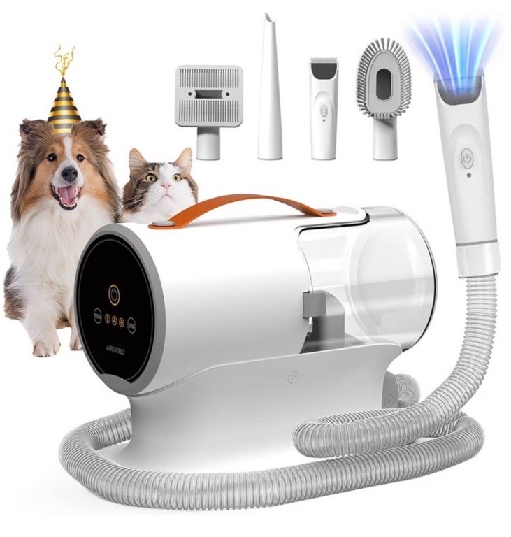 AIRROBO Dog Grooming Vacuum Kit,12000Pa Strong Pet Vacuum for Shedding,Groomi…