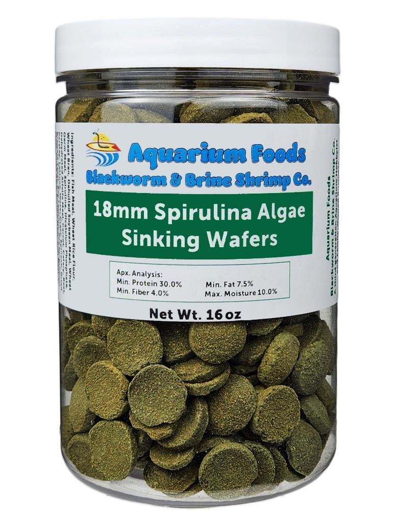 18mm Sinking Spirulina Veggie Algae Wafers Pleco Fish Food, FREE PELLETS/WAFERS!