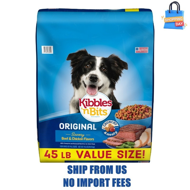 Kibbles ’n Bits Dry Dog Food, Original Savory Beef & Chicken Flavors, 45 lb. Bag