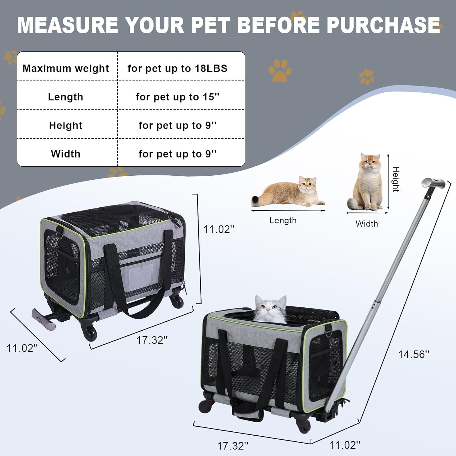 Cat Carrier,Amai Peto Dog Carrier for Small Medium Cats up to 18 Lbs,Airline App
