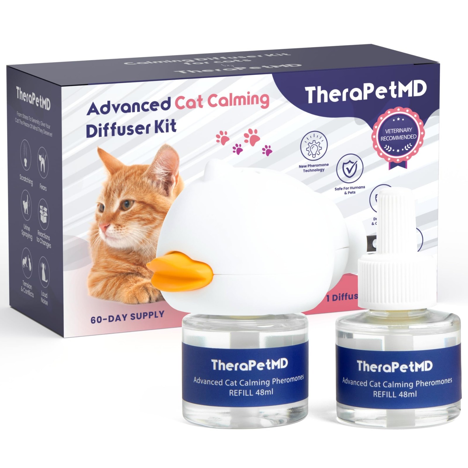 – Cat Calming Diffuser Pheromone Kit – Multi Cat Anxiety Relief Stress Reduct…