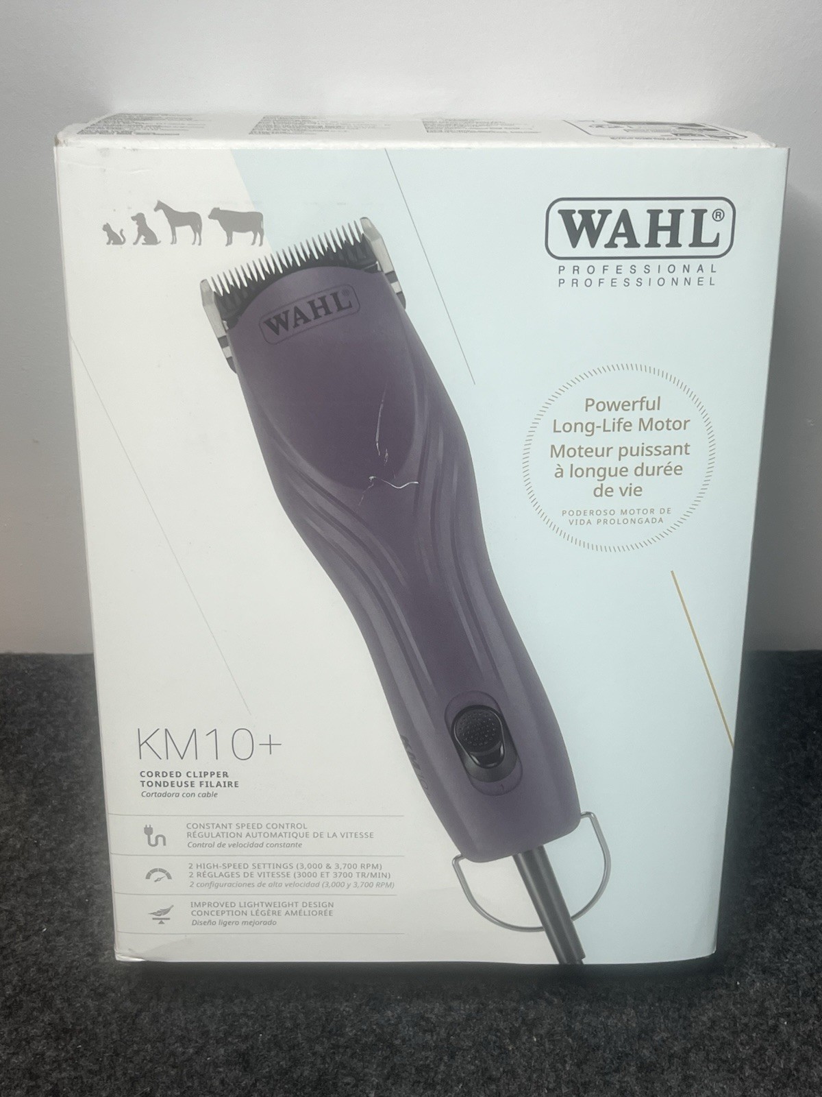 Wahl KM10+ Corded Clipper Pet Dog Grooming Open Box #10 Blade