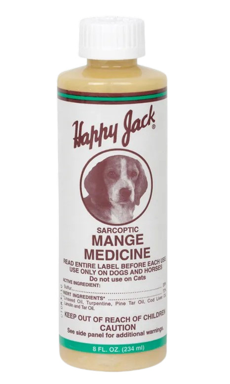 Happy Jack Mange Medicine Skin Treatment for Dogs Horses 8 oz Pet Skin Soother