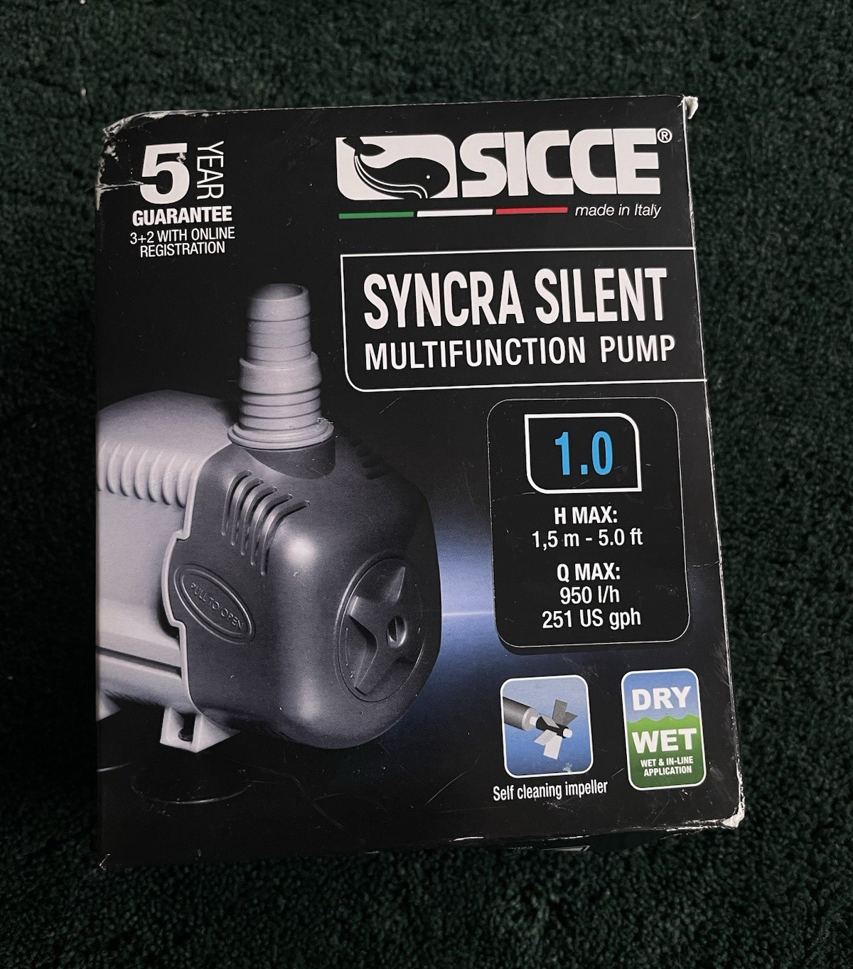 Sicce Syncra Silent 1.0 Multifunction Aquarium Water Pump 251 GPH