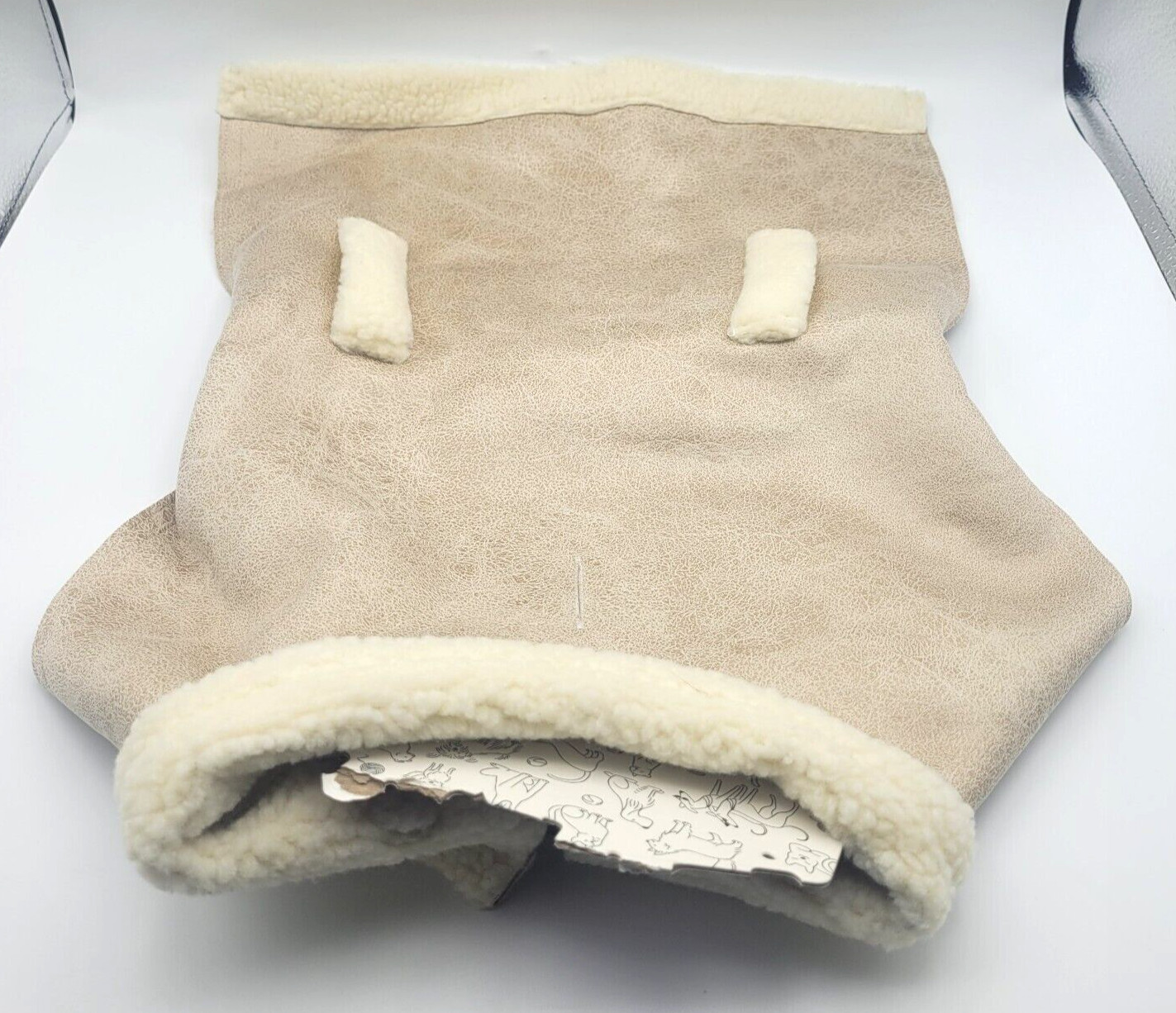 Cuddle Collab Dog Coat-Beige Shearling Style-Size Unknown