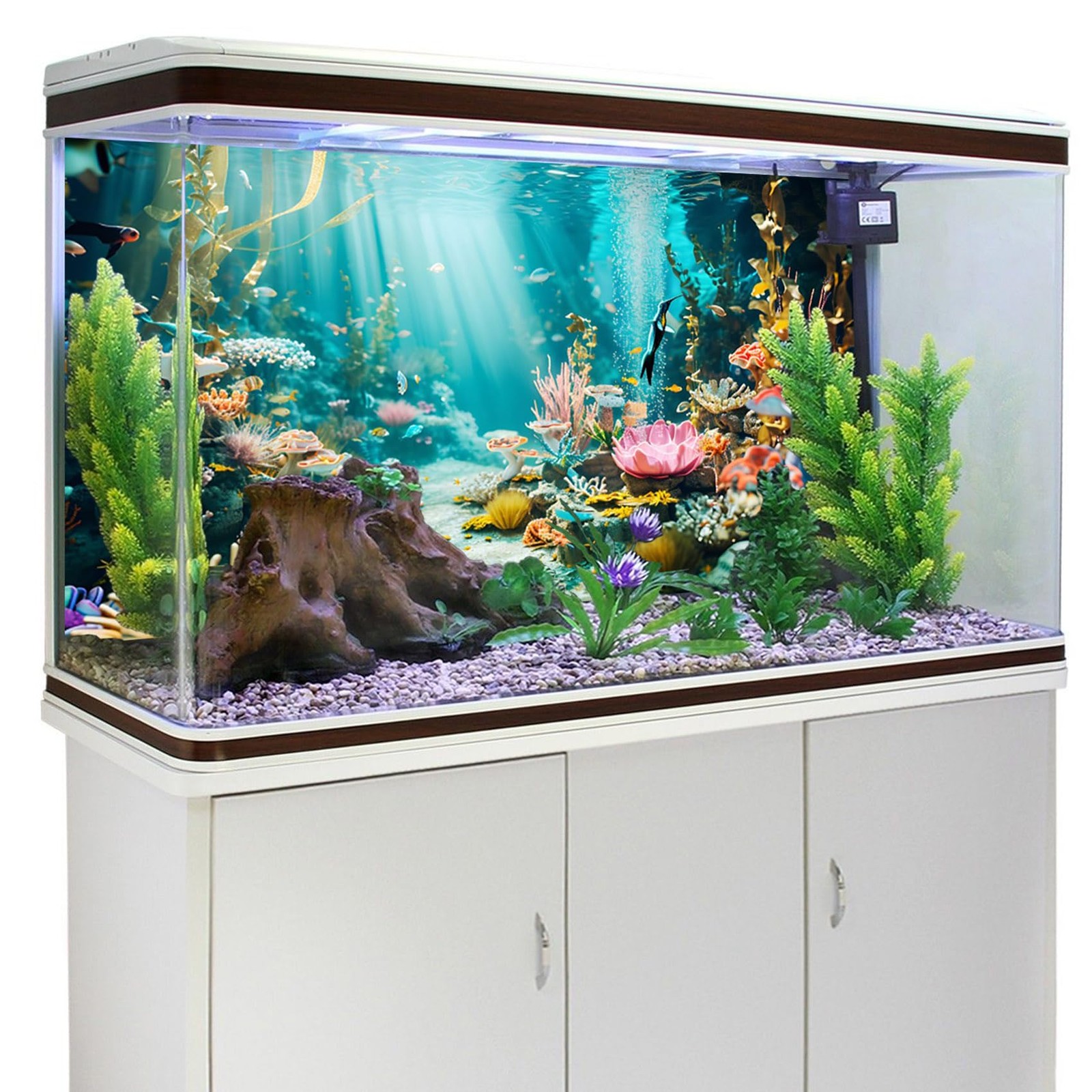 YongFoto Fish Tank Background 48×18 inch Aquarium 48x18in/120x45cm, Blue-2