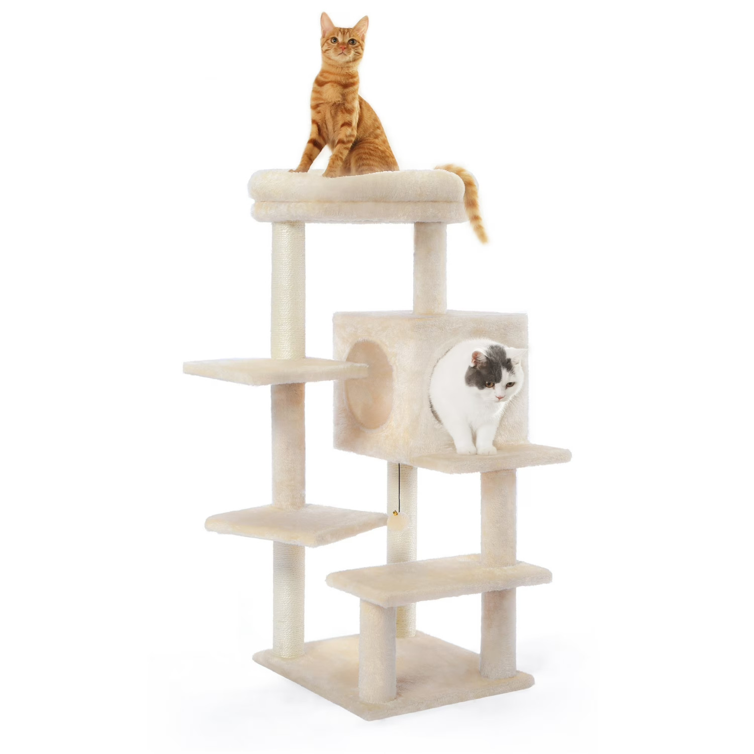 Vibrant Life Cat Tree, 47in Multi-Level Tower with 3 Sisal-Wrapped Scratching