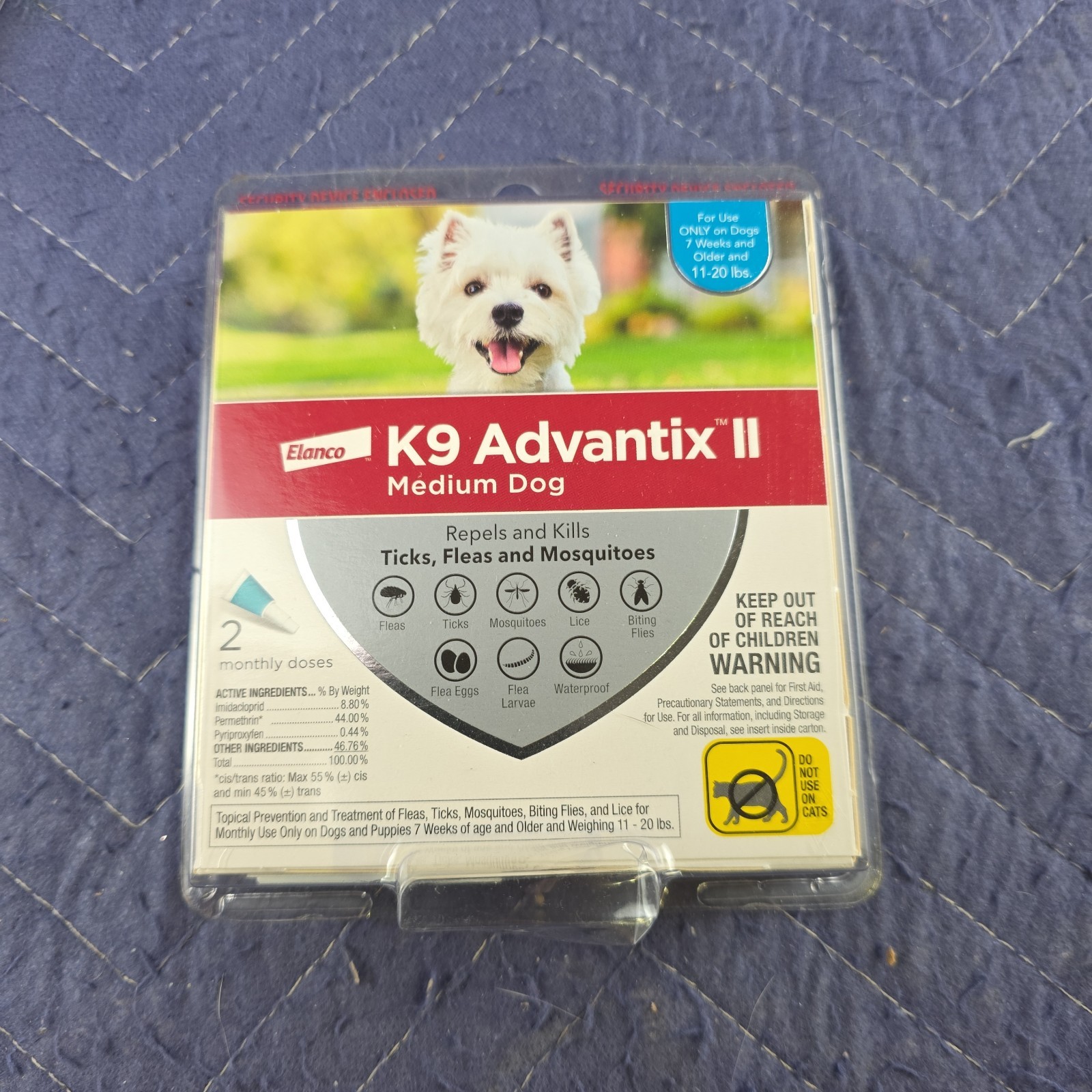 K9 Advantix II For MEDIUM DOGS 11-20lbs Flea & Tick Treatment 2 MONTH SUPPLY