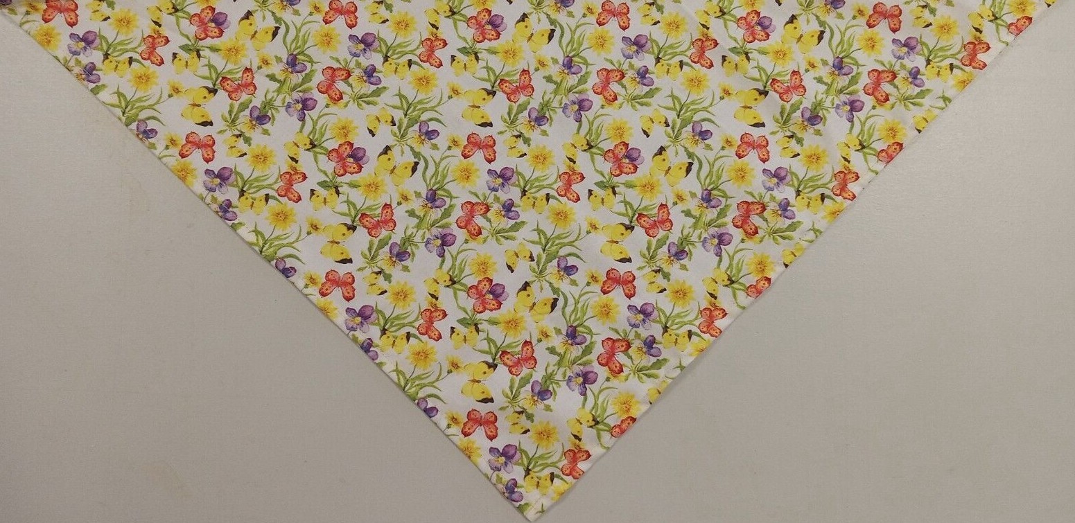 Dog Bandana, Tie On, Butterflies, Yellow, Green, Purple XS, S, M, L