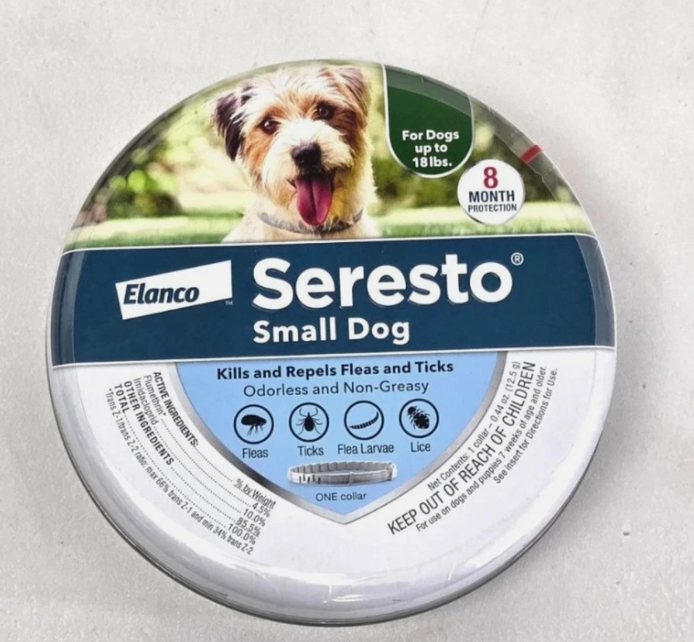 Seresto Flea and Tick Collar 8 Months Protection SMALL Dogs Under 18lbs – Sealed