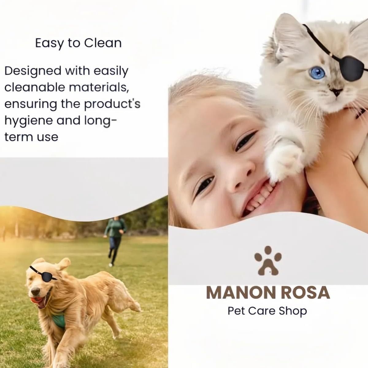 PET Dog Eye Patch, Patch for Dogs & Cats, Small Adjustable Protective Eye Cov…
