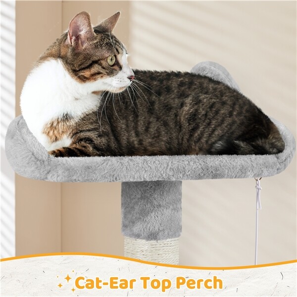 51″ Cat Tree Bed Furniture Scratching Tower Post Condo Kitten Play House Posts