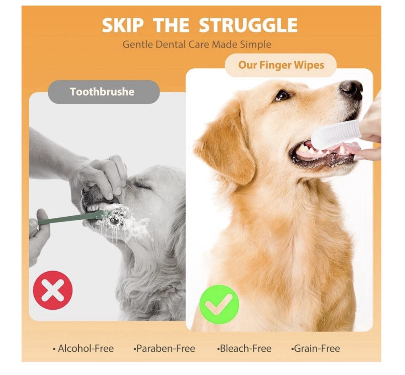 Pet Teeth Cleaning Wipes for Cats and Dogs, Dental Finger Pads Pearl – Embossed