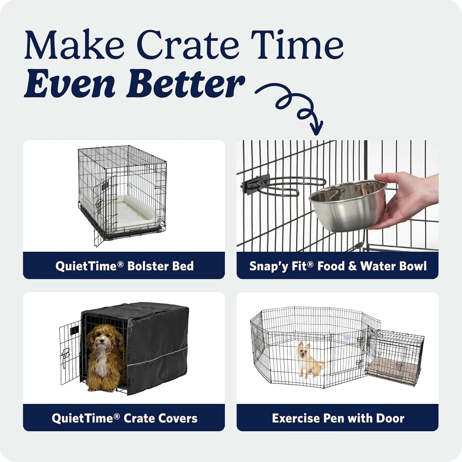 MidWest Homes for Pets 18-Inch iCrate for Tiny Breeds, Up to 10 lbs, Single Door