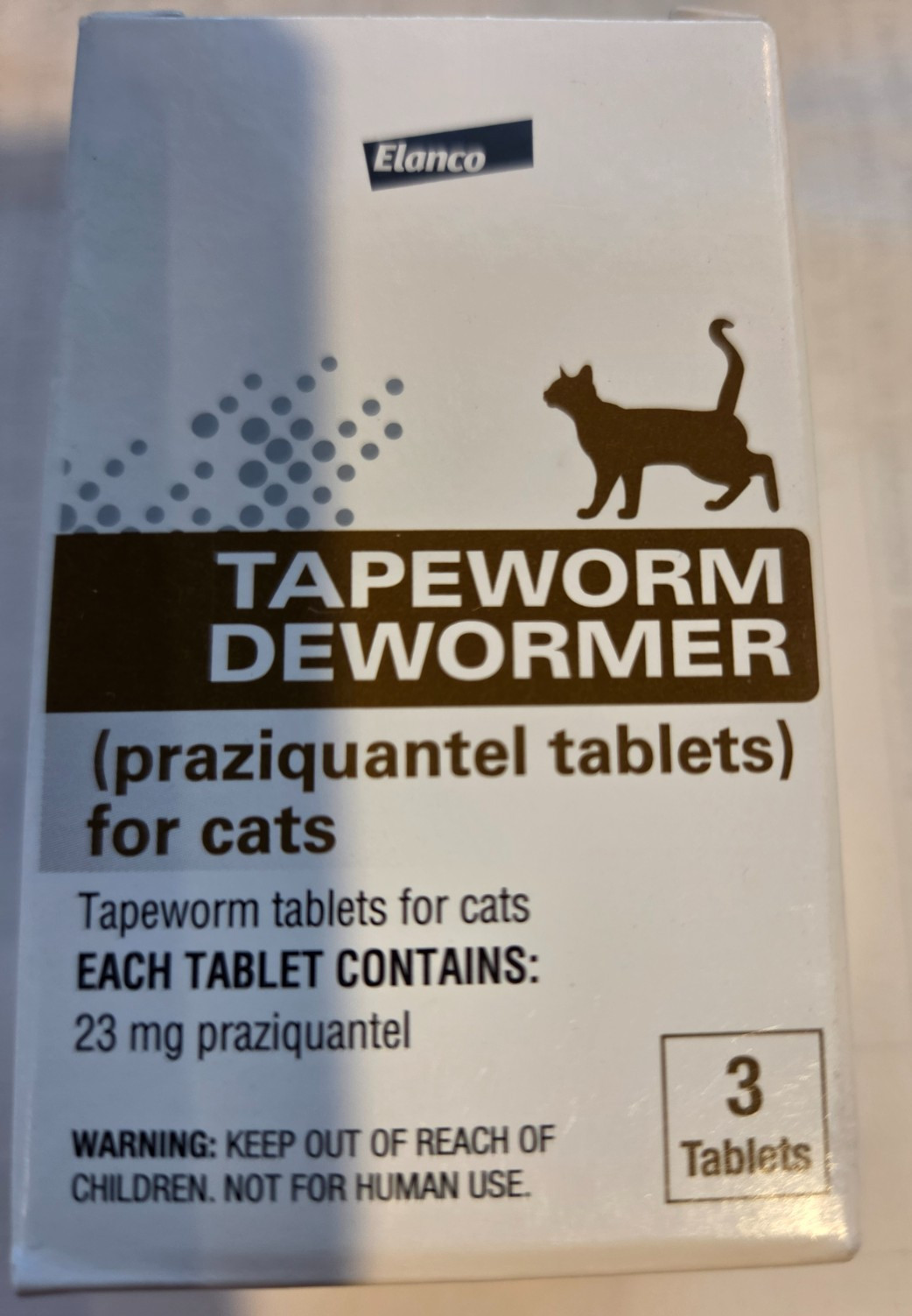 Tapeworm Dewormer (Praziquantel Tablets) for Cats and Kittens **3 Tablets**
